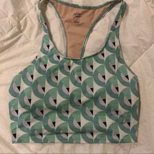 NWOT Medium retro birds eye racer back swim top